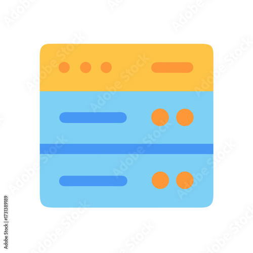 Abstract data server stack with two layers in blue