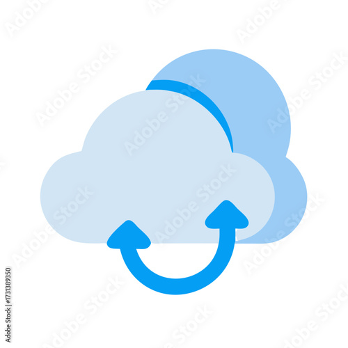 Stylized cloud computing graphic symbolizing data synchronization and backup