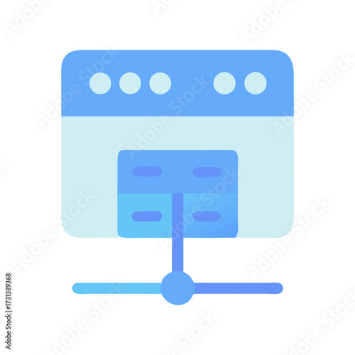 Flat web hosting server graphic icon on black background