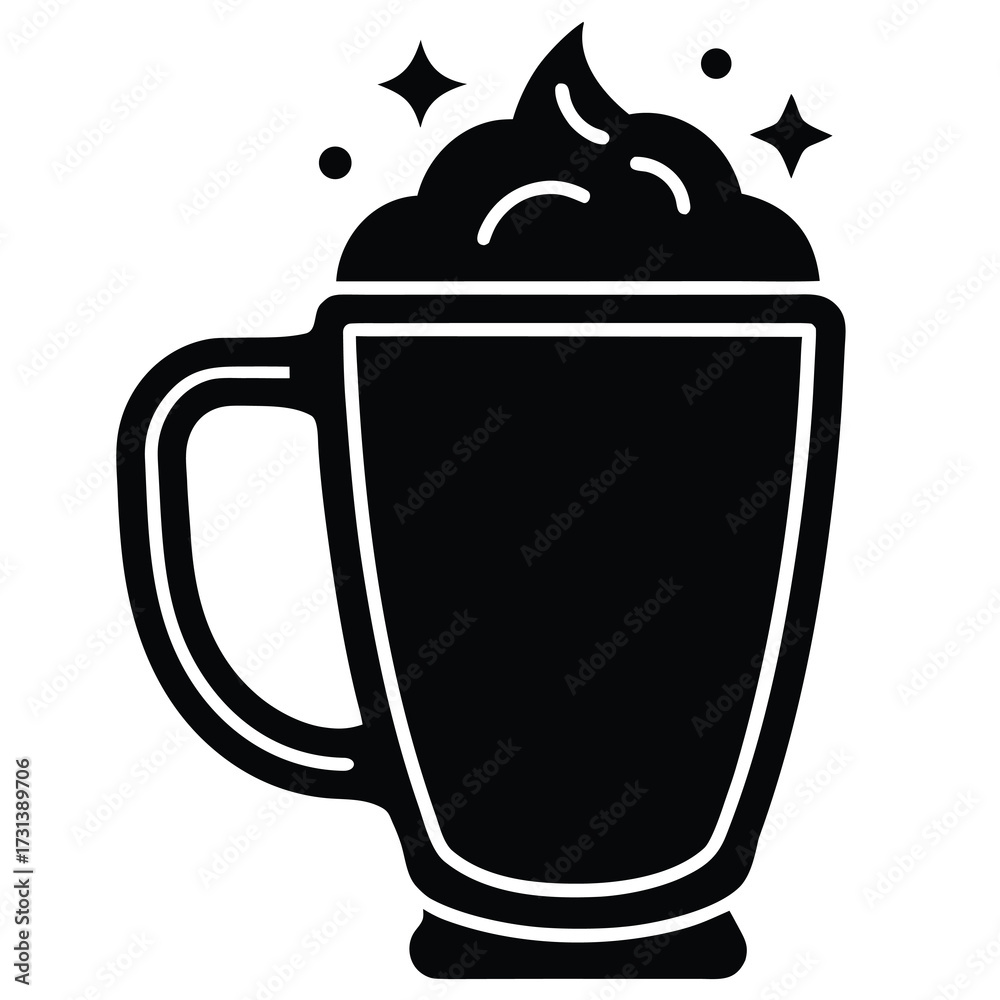 Obraz premium eggnog mug silhouette vector icon