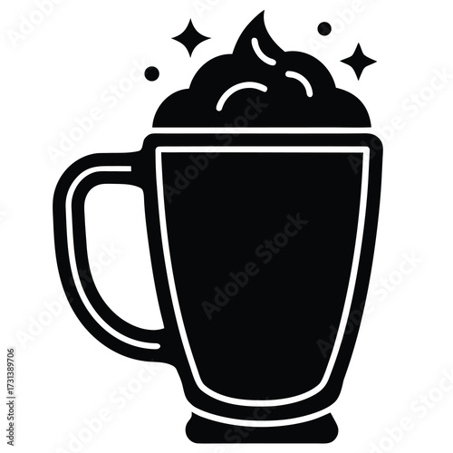 eggnog mug silhouette vector icon