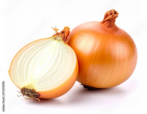 Wallpaper Mural Fresh Yellow Onions - Whole and Halved for Culinary Use. Torontodigital.ca