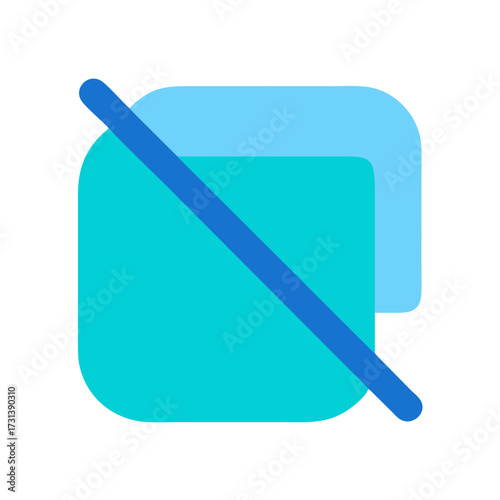 Aqua color documents marked with denial sign illustration concept