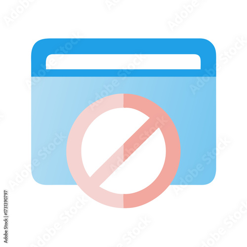 Blocked Browser Window Icon Indicating Restriction or Unavailability