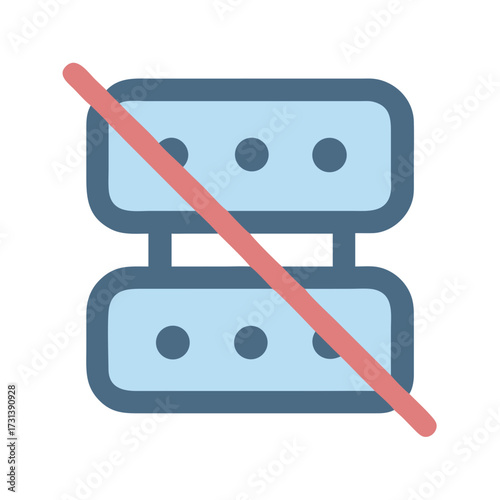 Server access denied or unavailable concept with red line