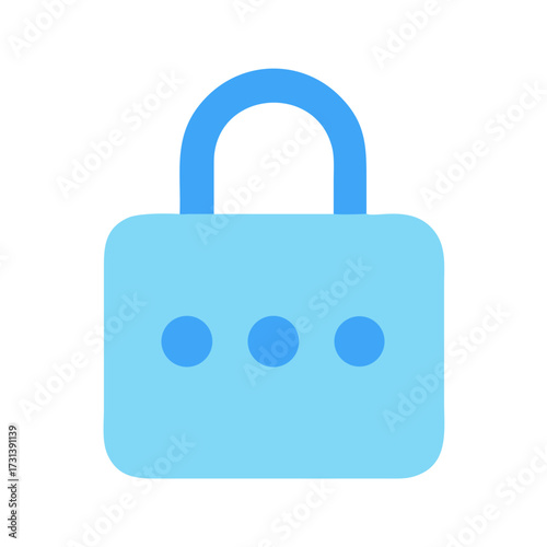 Stylized light blue padlock icon against a black background