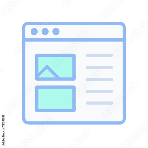 Website Interface Icon Depicting Layout and Design Elements