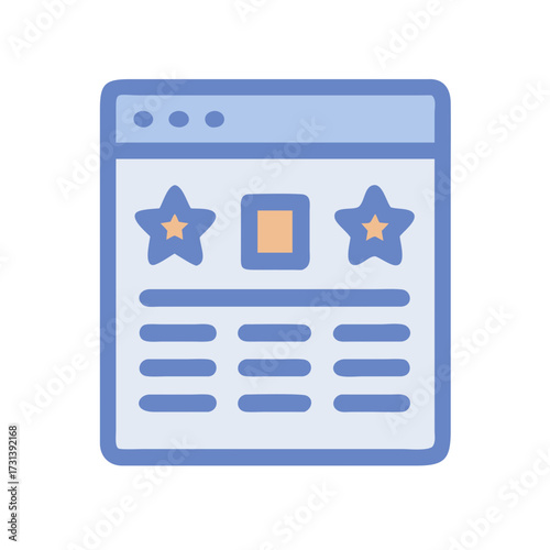 Website user feedback survey form, star ratings element design