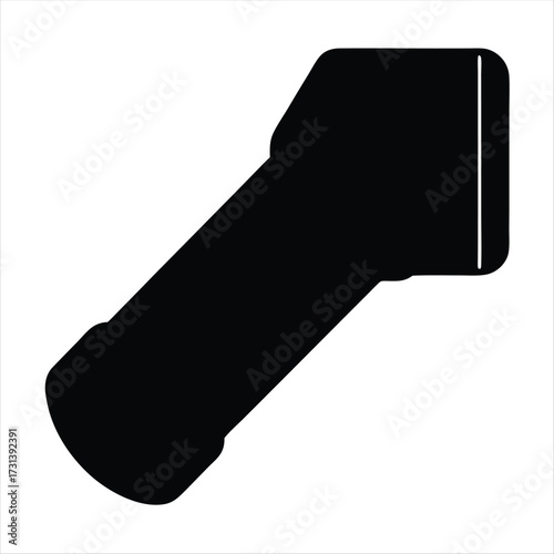 Black and white illustration of a contactless infrared thermometer isolated