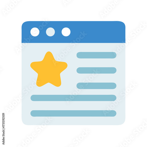 Simple flat website icon featuring favorite marked star