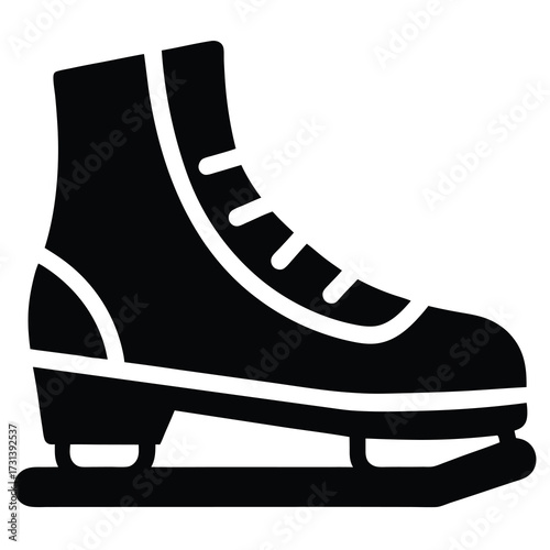 hockey skate silhouette vector icon