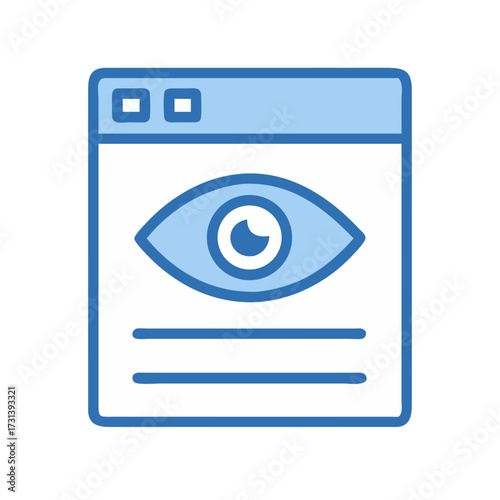 Webpage with Eye Icon: Internet Surveillance and Security