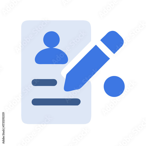 Personal profile editing icon in flat design style