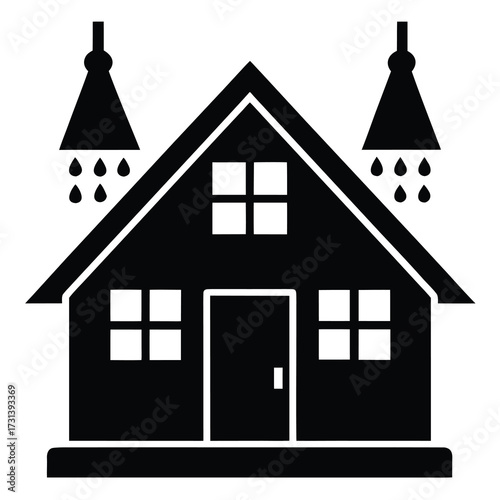 house lights silhouette vector icon