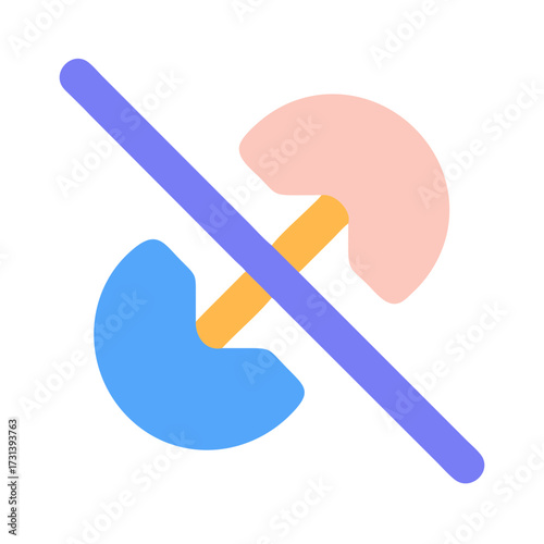 Abstract No or Forbidden Icon with colorful shapes