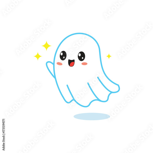 ghost character for helloween in cute vector illustration