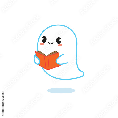ghost character for helloween in cute vector illustration