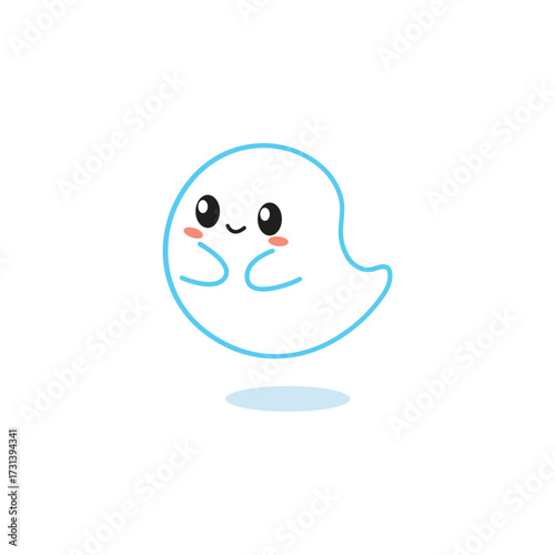 ghost character for helloween in cute vector illustration