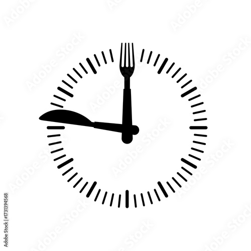 Lunch time icon isolated on white background