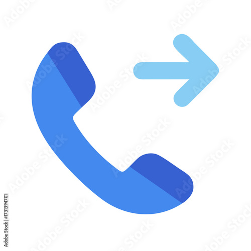 Forwarding call graphic icon on a black background