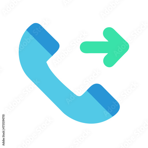 Outgoing call icon design with clean flat vector style