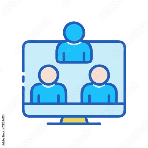 Online meeting group call displayed on a computer screen