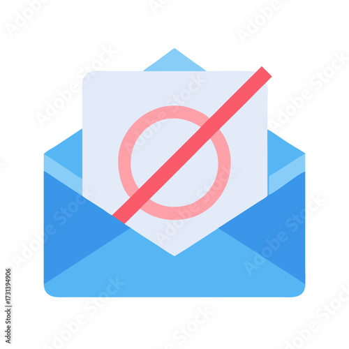 Blocked mail delivery notice symbol graphic for email marketing