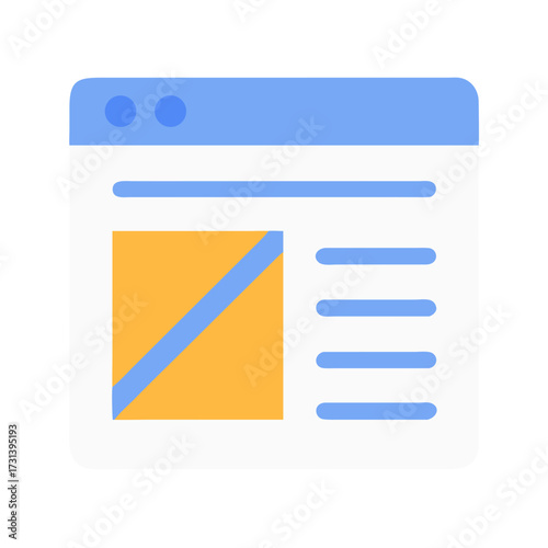 Flat illustration of a website layout interface template
