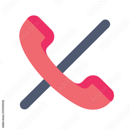 Phone call prohibited symbol in flat illustration style