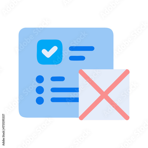 Digital checklist graphic with acceptance and rejection symbols