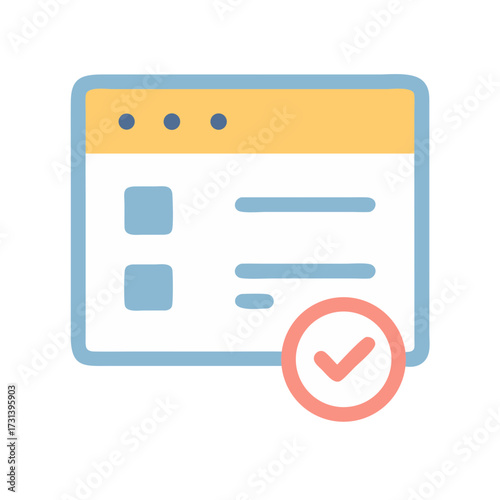 Website interface with completed tasks and validation checkmark