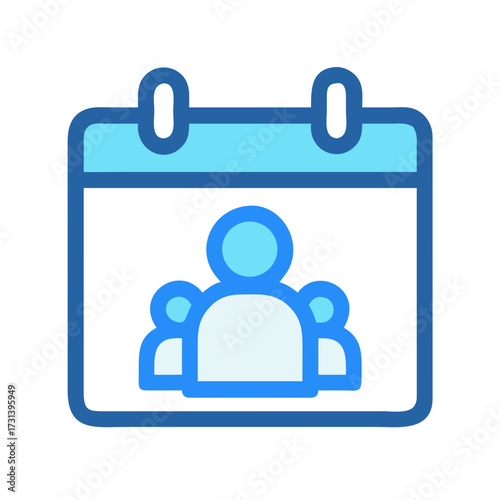 Calendar icon illustrating scheduled meetings with multiple attendees