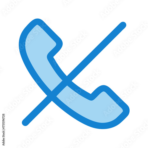 Phone handset with line crossing it on black background