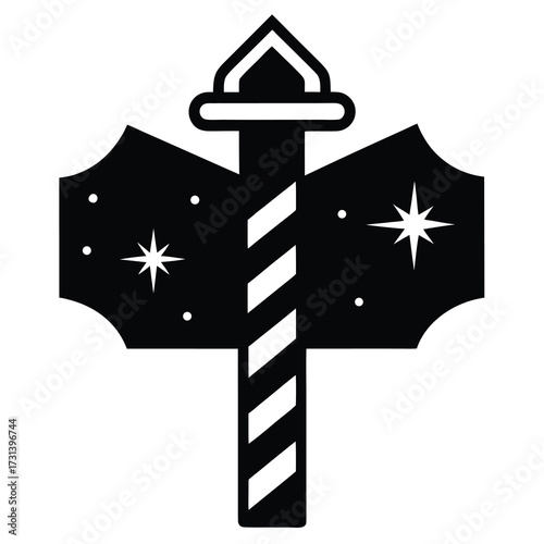 north pole sign silhouette vector icon