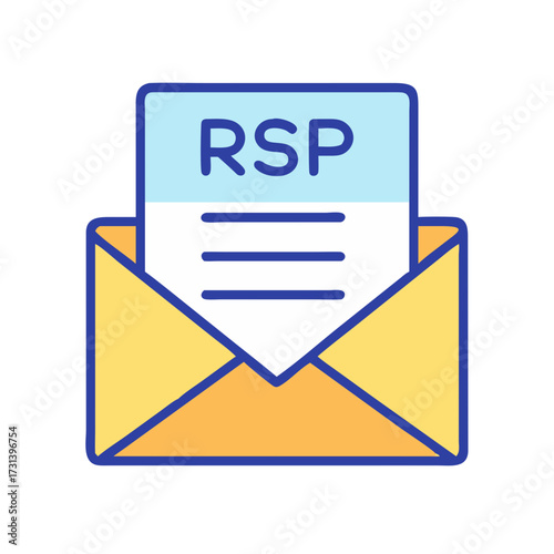 Vector envelope with document showing registered savings plan message