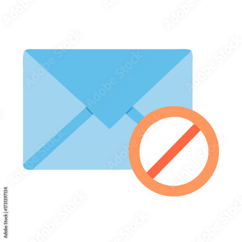 Blocked email delivery icon showing communication problems concept