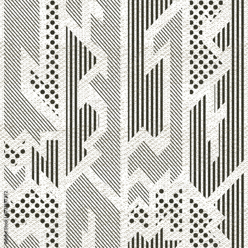 Monochrome cloth pattern with grunge effect