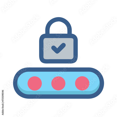 Secured Password Protection with Lock Illustration on Black Background