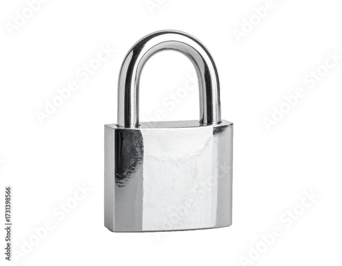 Brass Padlock Isolated on White Background