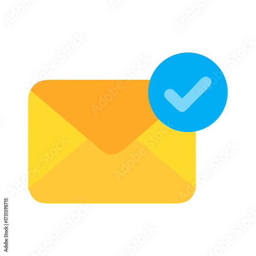 Email confirmation icon in flat design against dark background