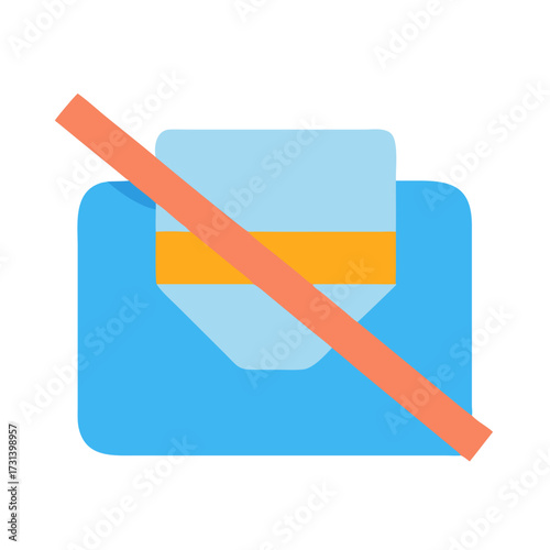 Cancelled email icon with a cross mark illustration