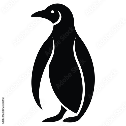 penguin silhouette vector icon