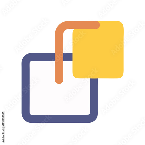 Square icon representing copying content for various applications