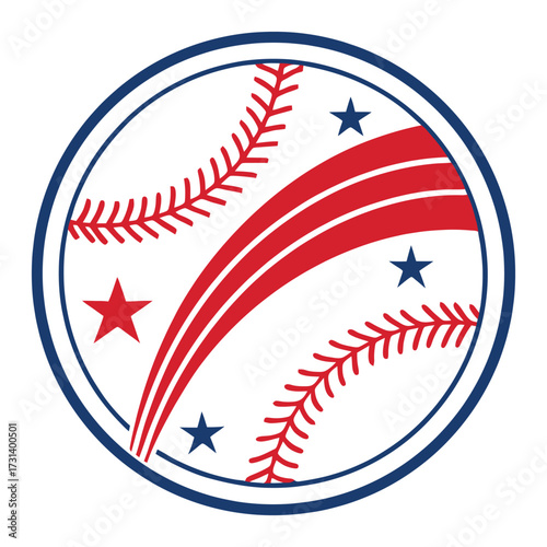 American baseball team emblem featuring stars and stripes dynamic design 