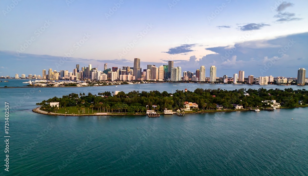 Fototapeta premium City skyline over tranquil water