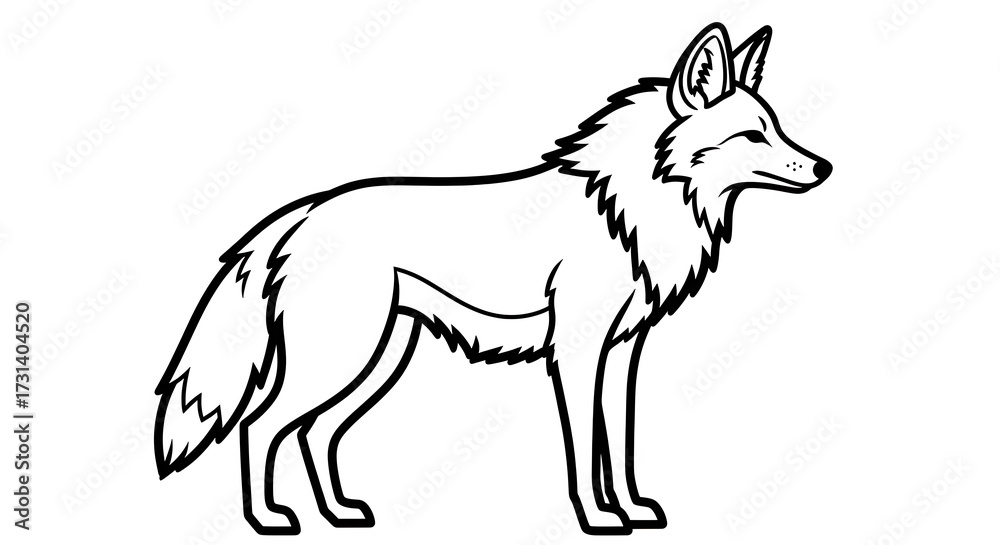 Obraz premium Black and White Drawing of a Fennec Fox.