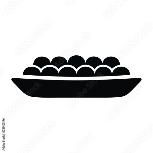 Black silhouette of peas in a pod vector icon