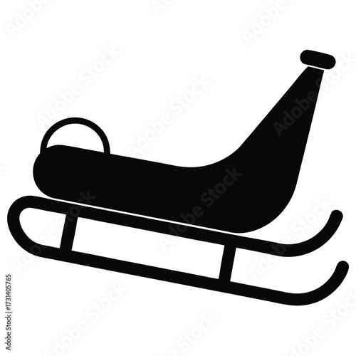toboggan silhouette vector icon