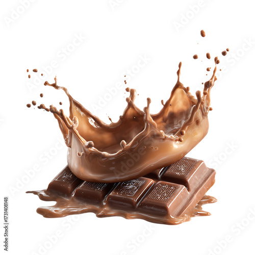 Chocolate Splash Delicious Melted Chocolate  Candy Bars against transparent background