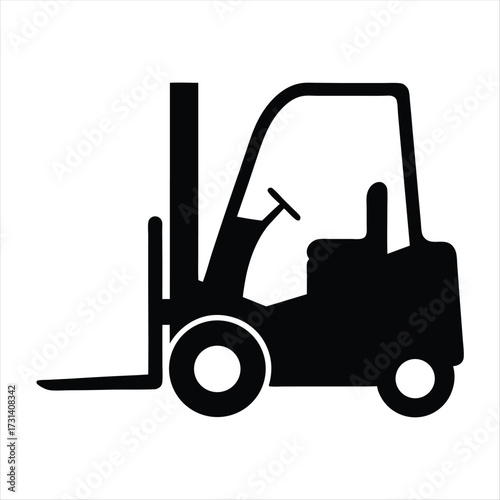 Silhouette of a forklift truck designed for materials handling purposes